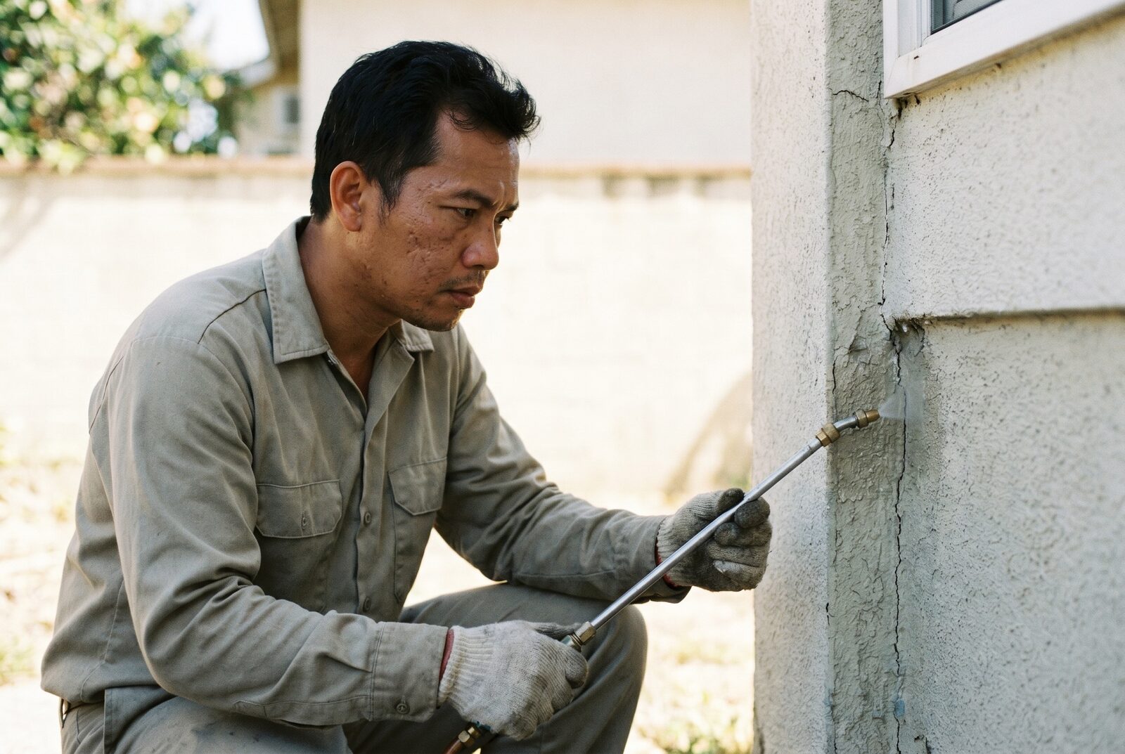 Contractor on a call during the workday