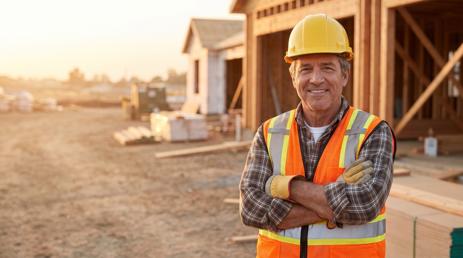 Confident trades business owner on the jobsite