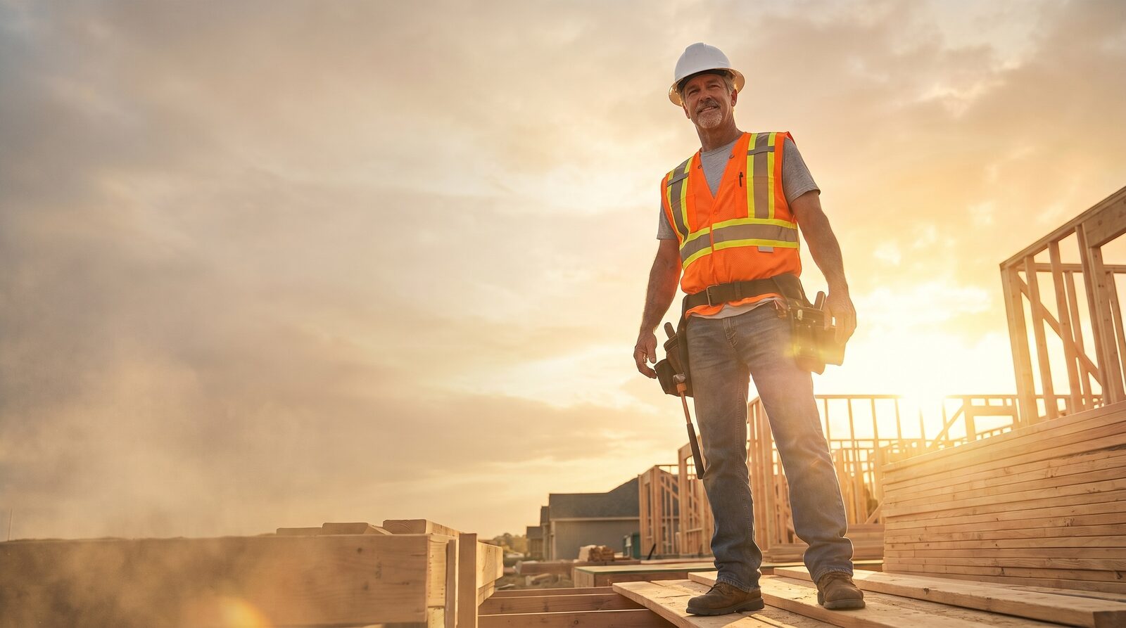 Trades professional on the job